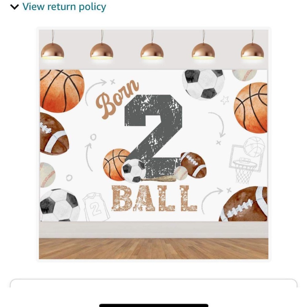 Born 2 Ball Birthday Banner